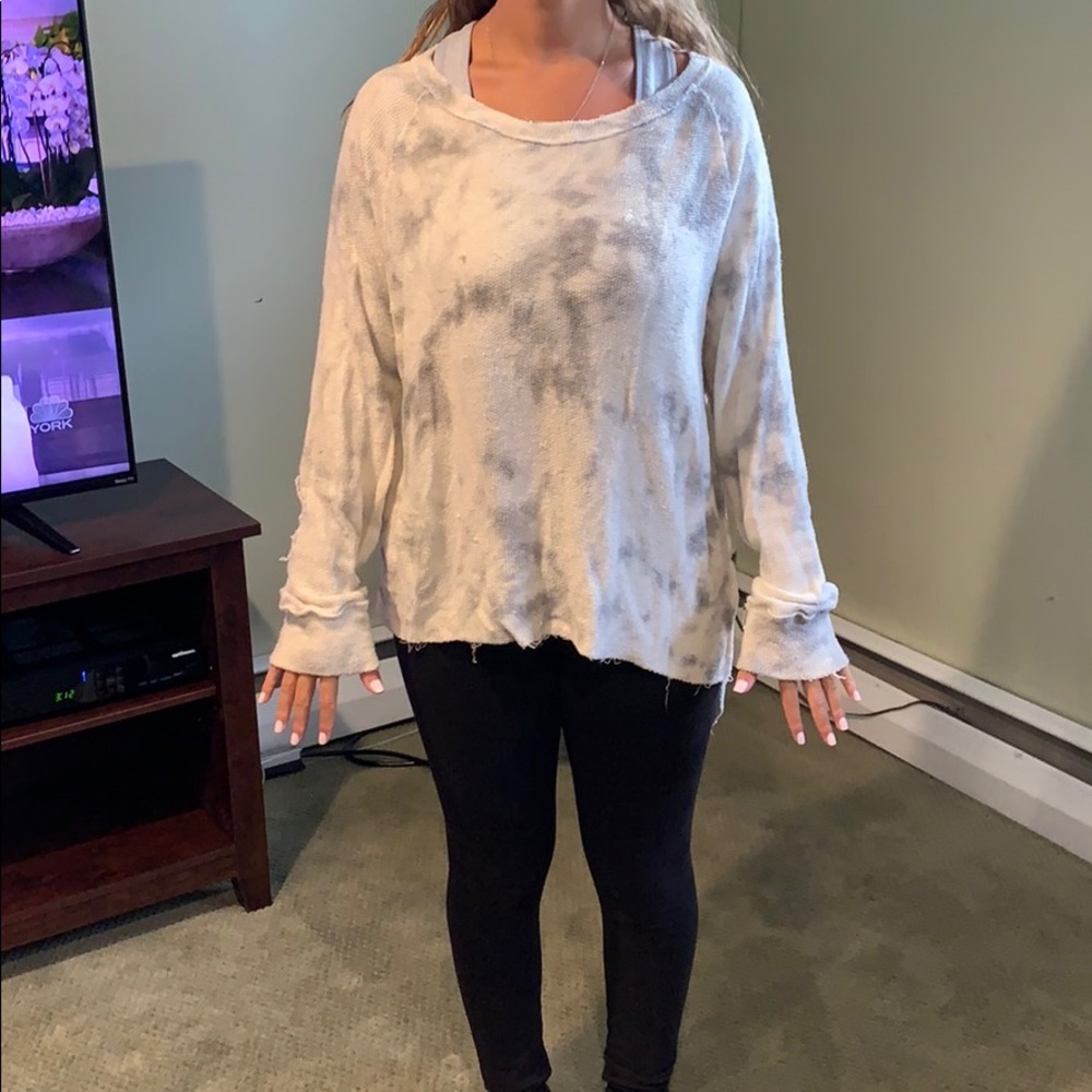 Light tye dye cotton/waffle sweater